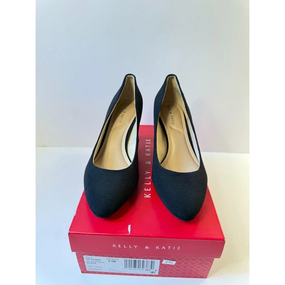Kelly & Katie Womens Heels Black Suede US 6.5
